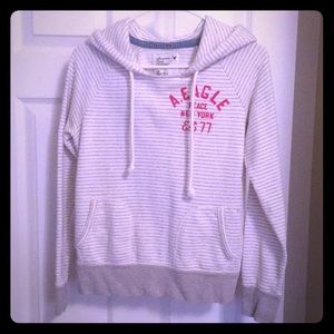 American Eagle Striped Hoodie Sweatshirt